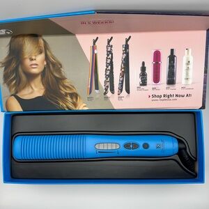 Hot Iron Brush Mulit purpose Brush Blue Straighten, Curler